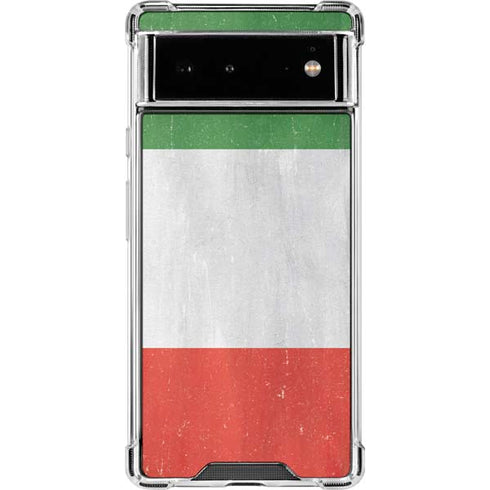 Italy Flag Distressed Google Pixel 6 Clear Case